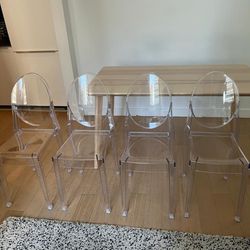4 Transparent Dining Chairs