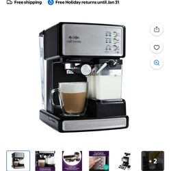 Mr. Coffee Cafe Barista Black & Silver Premium Espresso/Latte/Cappuccino Maker