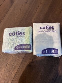 Size 5 and size 6 Cuties diapers