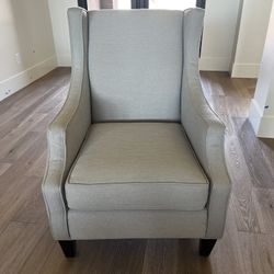 Accent chair-Custom Upholstered Grey Armchair X2