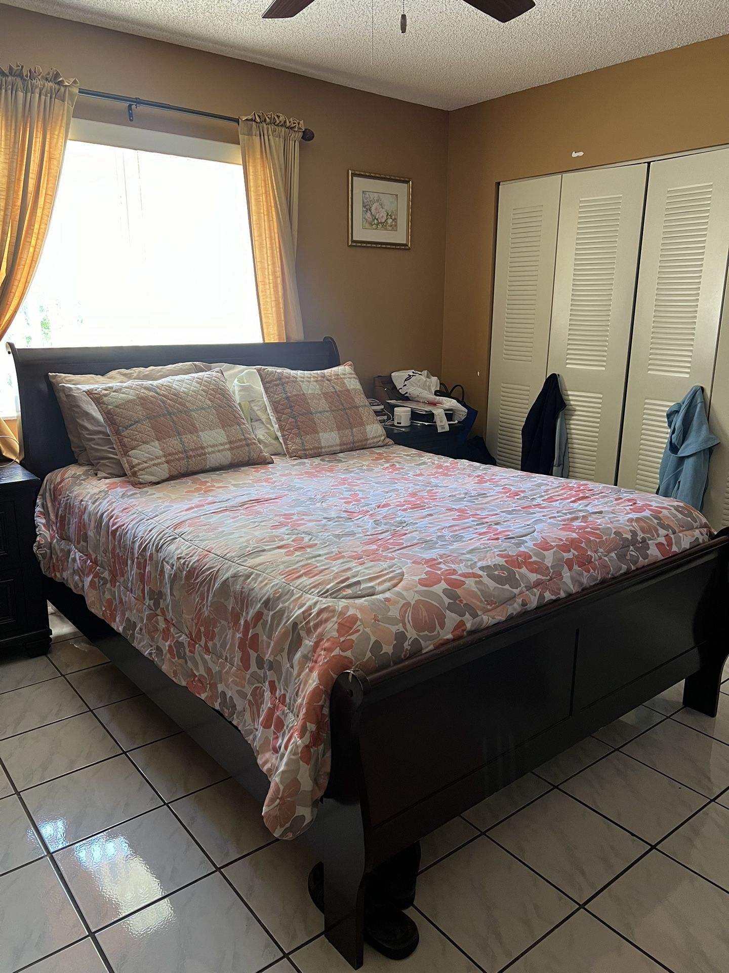 Queen Size Bed - With Mattress And Box Spring 