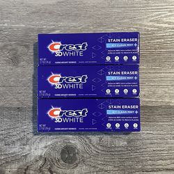 Crest 3D White Stain Eraser Toothpaste 2.7 Oz $2 Each