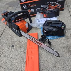 18 in. 56-Volt Cordless Battery Rear-Handle Chainsaw and Chain Combo Kit with 5.0Ah Battery and Charger(1-Tool)