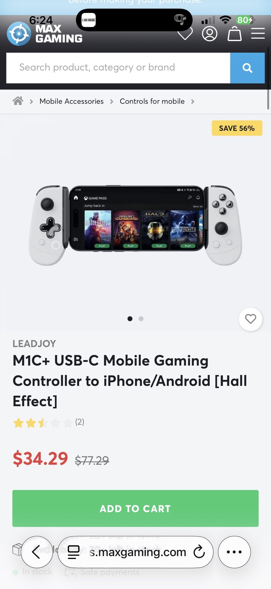 Leadjoy Usb-c iPhone/Android Controller