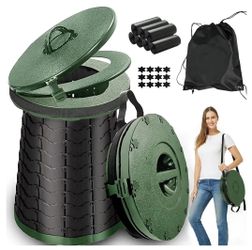 Portable Toilet for Camping,880lbs Capacity,19.7" H Adjustable Outdoor Toilet with 7 Garbage Bags,Porta Potty for Adults,Collapsible Luggable Loo for 