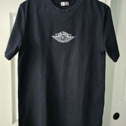 Christian Dior X Air Jordan 1 Tee Navy Blue Large T-Shirt Low High