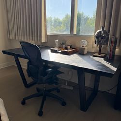 Modern Black Wood Desk / Dining Table – $150 (Moving Sale)