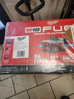 Milwaukee fuel one key table saw with 12.0ah forge battery and fast charger