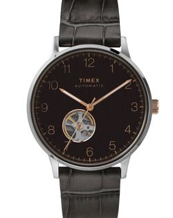 TIMEX Waterbury Automatic Black Open Heart Dial Men's Watch