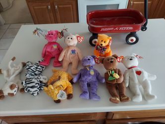 Mini Raido flyer wagon with 10 TY Beanie Babys