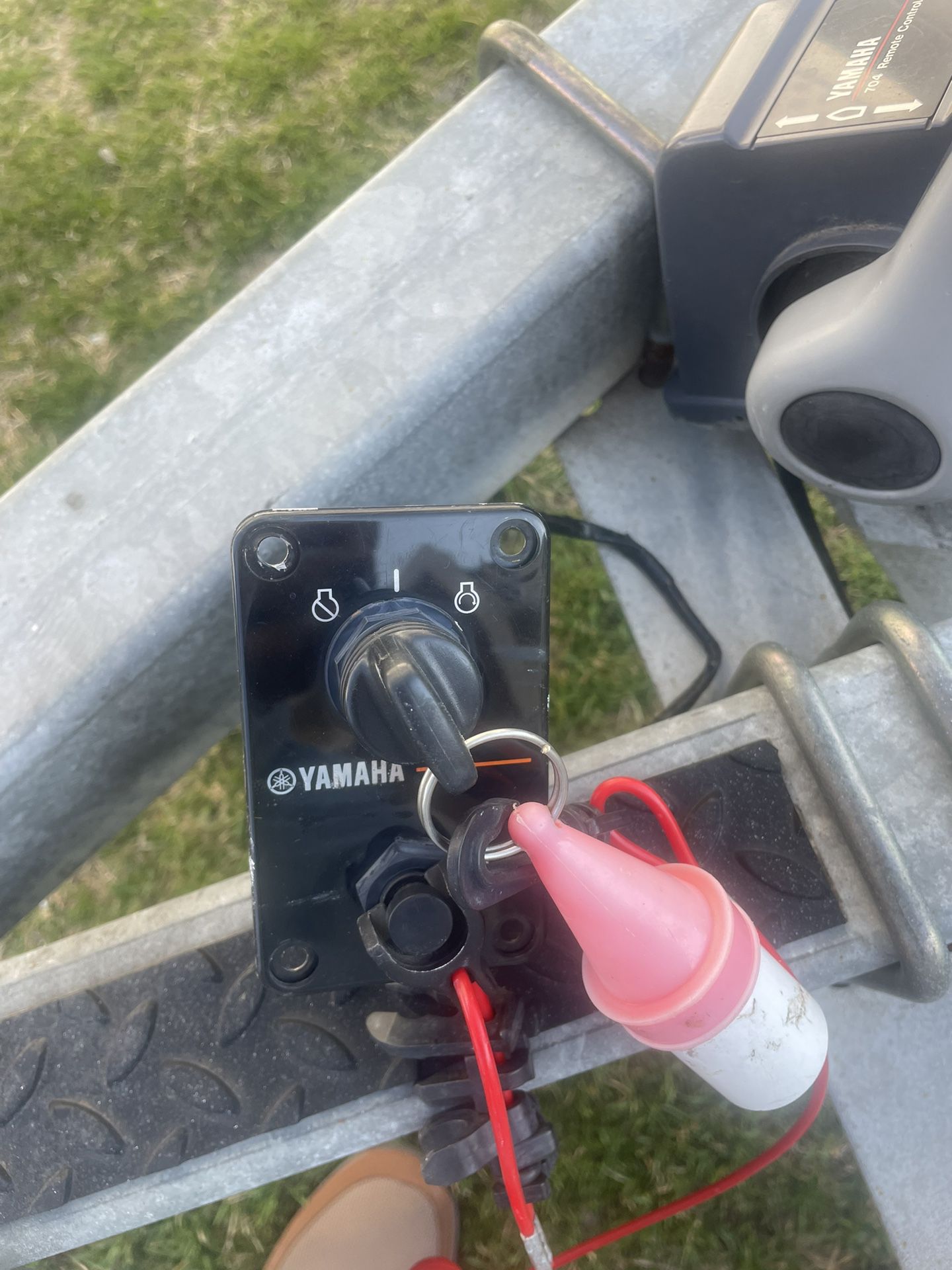 Yamaha key switch assembly. $75   I can ship   This key switch assembly was working fine before it was removed from my boat for a re power.