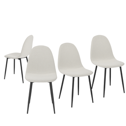 Homy Casa CHARLTON BARREL FABRIC BEIGE 17.32" W x 20.87" D x 33.86" H Dining Chair