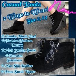 Casual Boots, Size 8-8.5, NEW