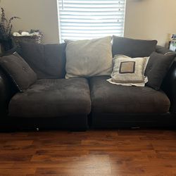 Small 2 Seat Brown Sofa 