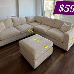 BRAND NEW 4PCS SECTIONAL SOFA SET WITH OTTOMAN AND ACCENT PILLOW INCLUDED $599