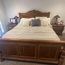 Antique Solid Wood Bed Set