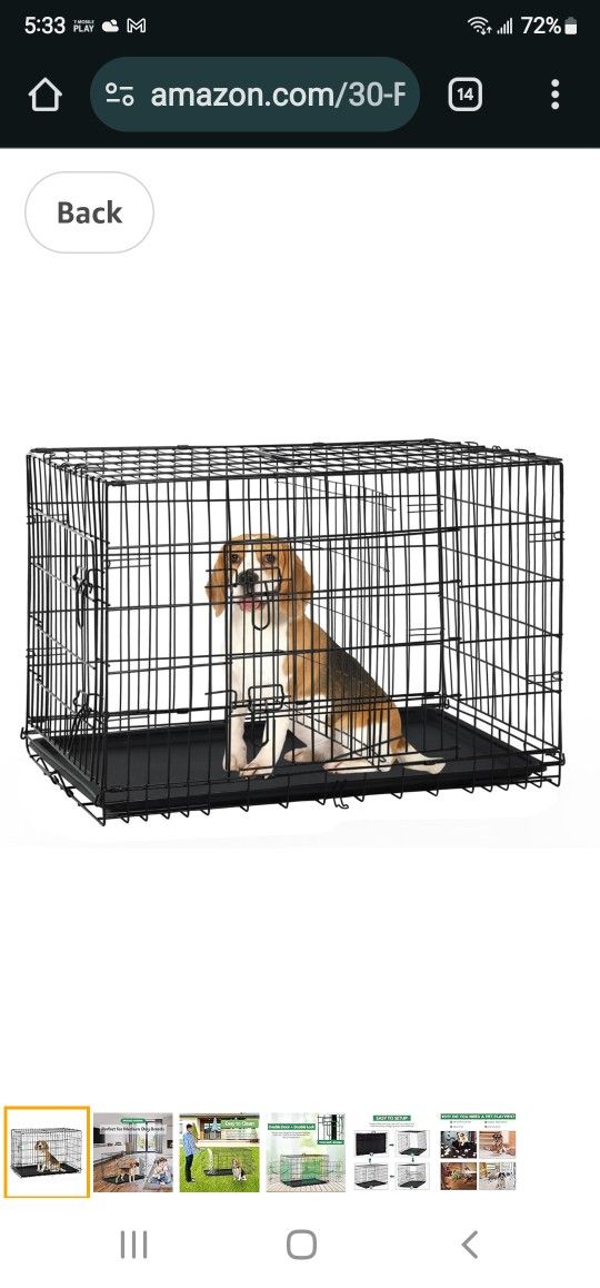 Large Dog Cage H 30in L42w 30 $20 Firm Price