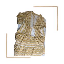 Yellow Geometric Pattern Dress