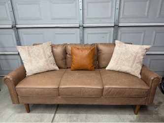Mid Century Style Brown Sofa – Clean like new.
