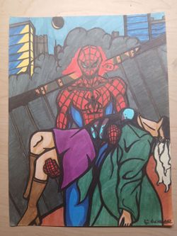 Original Spider-Man Comic Style Pen & Marker Drawing