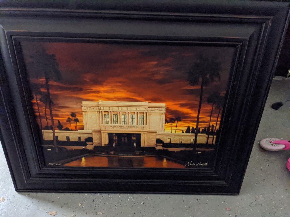 Mesa LDS temple framed 38 in x 31