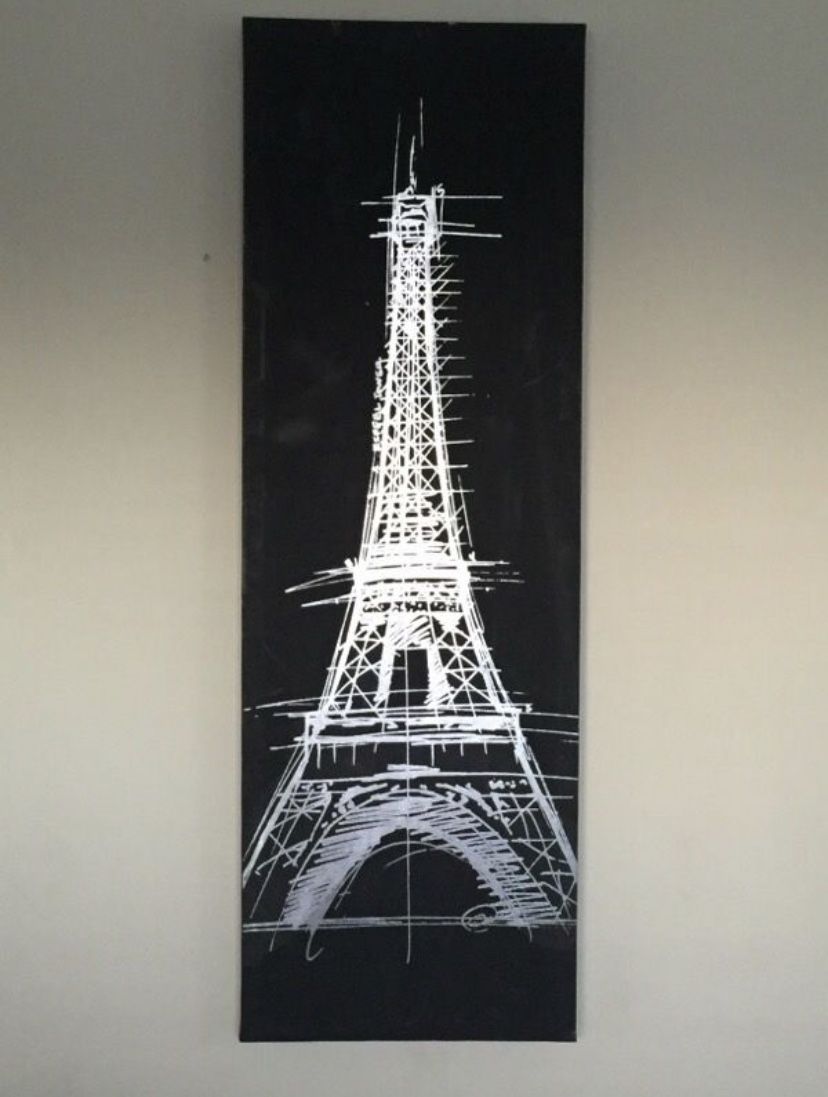 Eiffel Tower Paris Canvas Art size12X35 1/2
