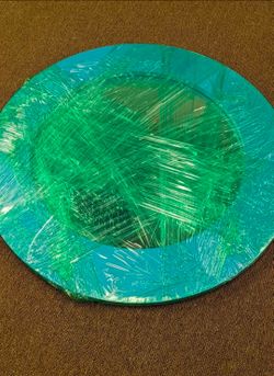 Blue wall mirror round modern contemporary