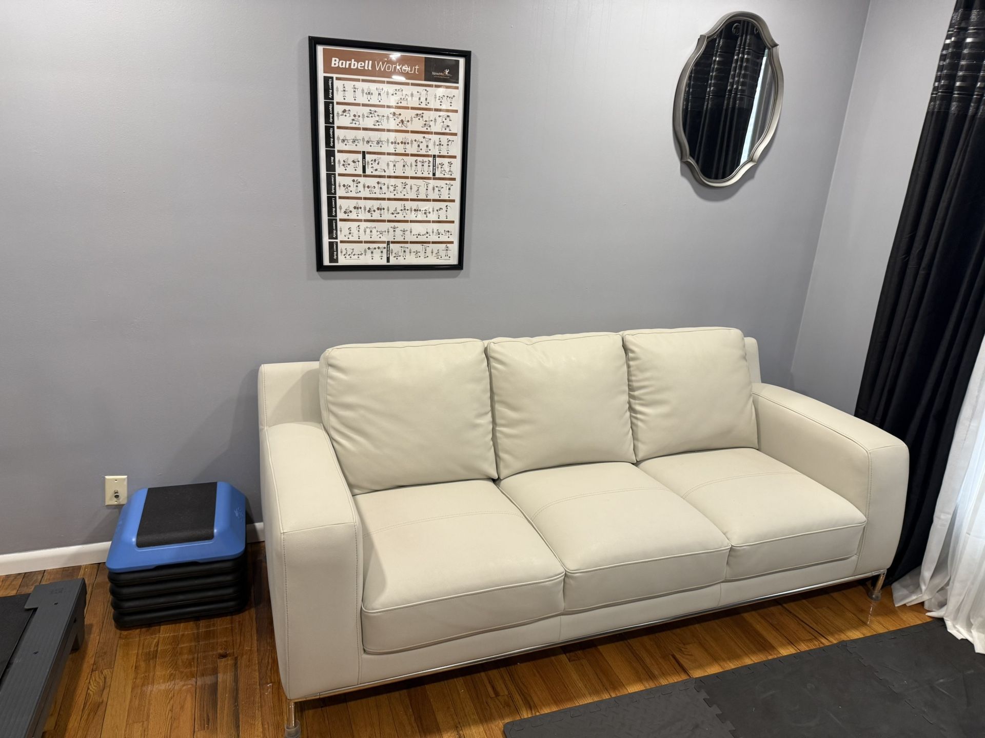 One White Leather Sofa (Designer Furniture)