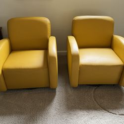 Swivel Barrel Chairs-Mustard Yellow