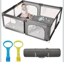 
71" x 59" Extra Large Baby Playpen for Babies and Toddlers, Safe Activity Center with Soft Play Fence, Indoor Safety Yard, Easy to Assemble and Clean