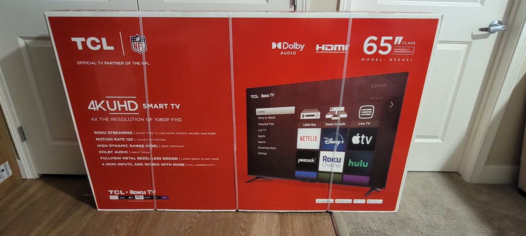TCL 65" 4K SMART TV - NEW