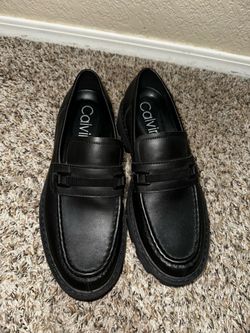Calvin Klein Men’s Black Leather Loafers