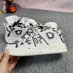 Unisex Panda Platform Sneakers | Extra Cushioned Low-Top Harajuku Street Style, White Black Colorway, Non-Slip Durable Rubber Sole, Comfortable EVA In
