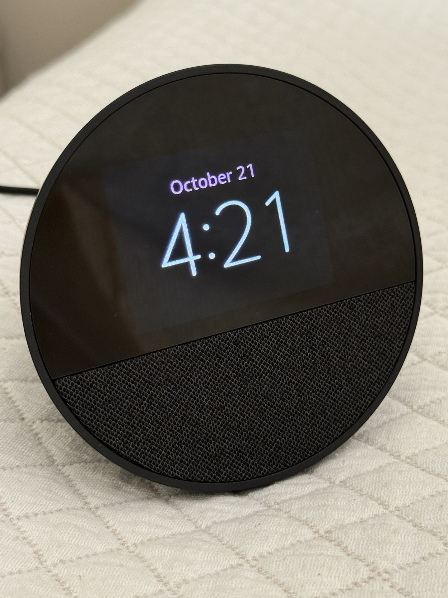 Amazon Echo Spot (newest model), Great for nightstands, offices and kitchens, Smart alarm clock with Alexa, Black