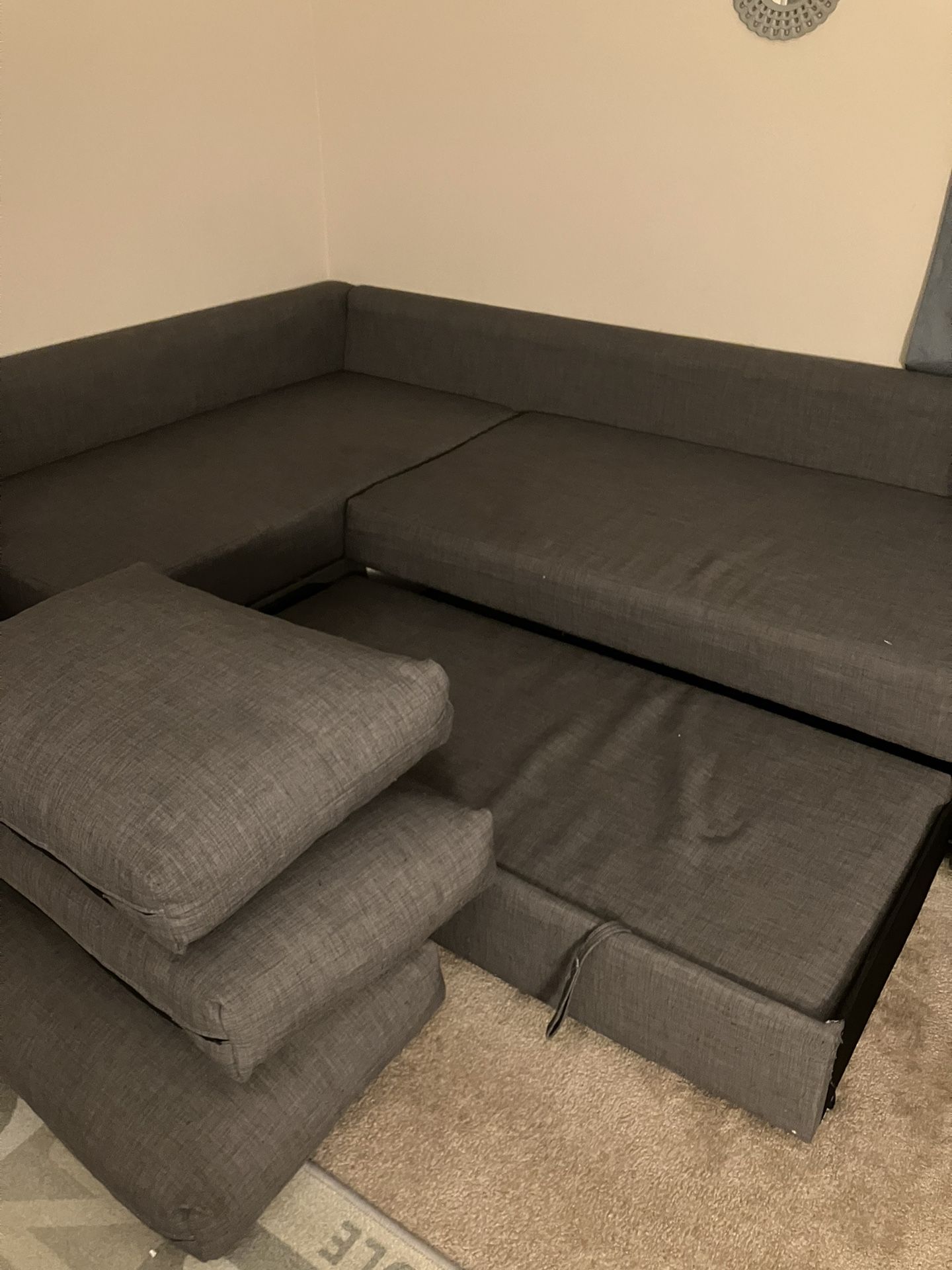 IKEA L Shape Couch With Pull Out Bed