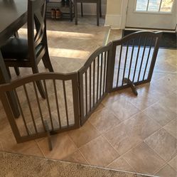 Gray Wooden Baby, Pet Gate , Baby gate 