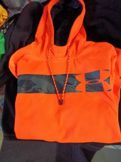 Under Armour Orange Pullover Hoodie Men’s XL