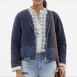 Madewell Quilted Navy Bomber