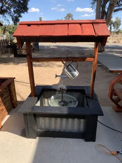 Wooden Garden Wishing Well Water Fountain ⛲️ 