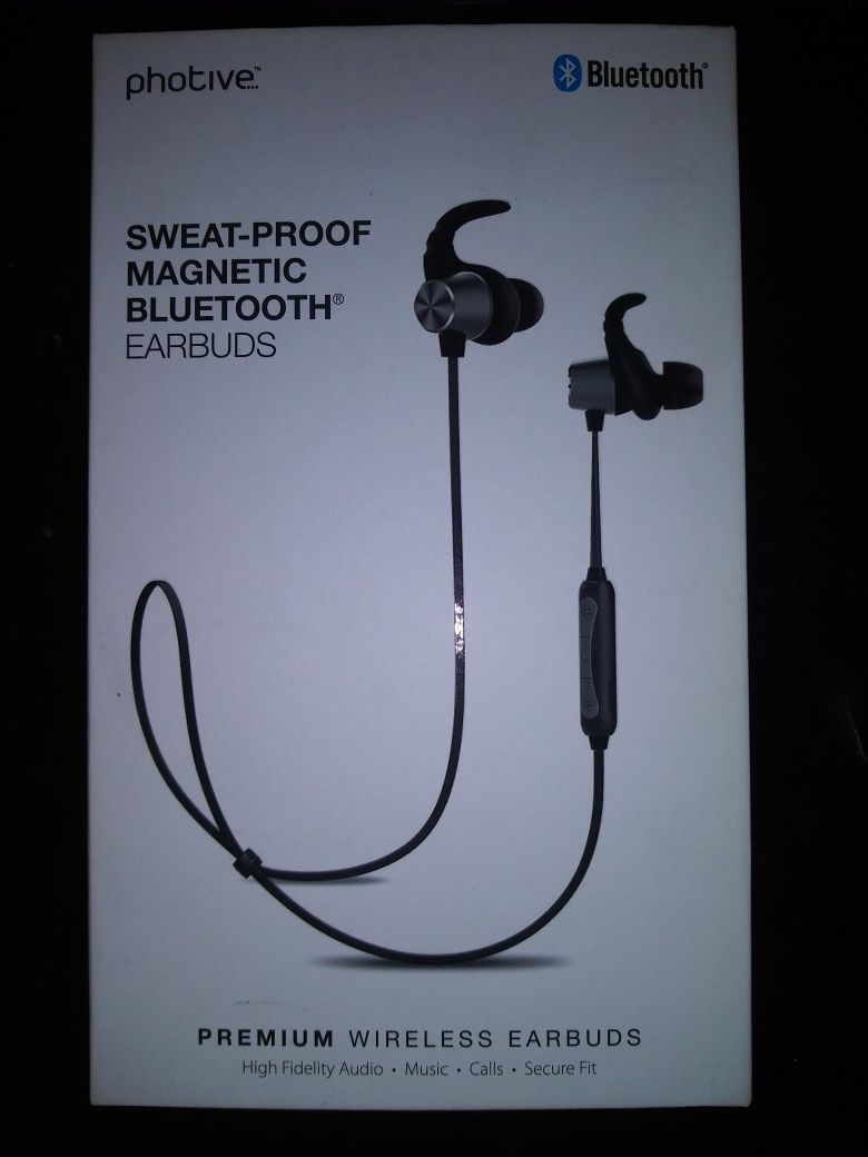 New Bluetooth Sweat-Proof magnetic ear buds.