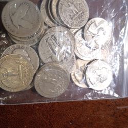 Pre 1965 Constitutional Silver Quarters Qty 24 90% Junk