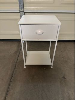 Brand new small side table/ nightstand with fabric drawer