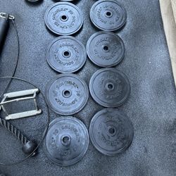 170 LBS 1”STANDAR WEIGHT PLATES AND ACCESORIES