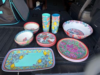 Anthropologie plates, cups and bowls