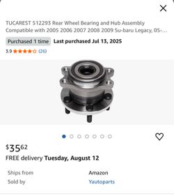 Subaru outback/Legacy Rear Hub Bearings And Rear Axles