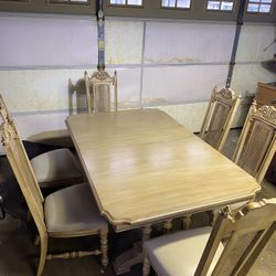 Dining Room Table, Chairs And Hutch - Solid Wood And Custom