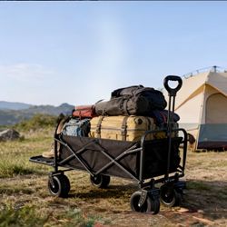All-Terrain Heavy-Duty Folding Cart | Large-Capacity, Extra-Strong Load Capacity, Ideal for Yard Shopping, Sports, Outdoors, and Moving Gardening 