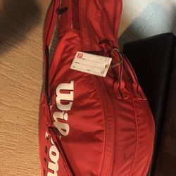 Vintage Wilson Tour Tennis Bag And 7 Rackets