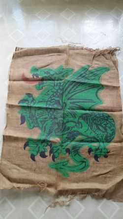 Vintage Dragon / Griffin Wall Hanging on Burlap / Game of Thrones ?