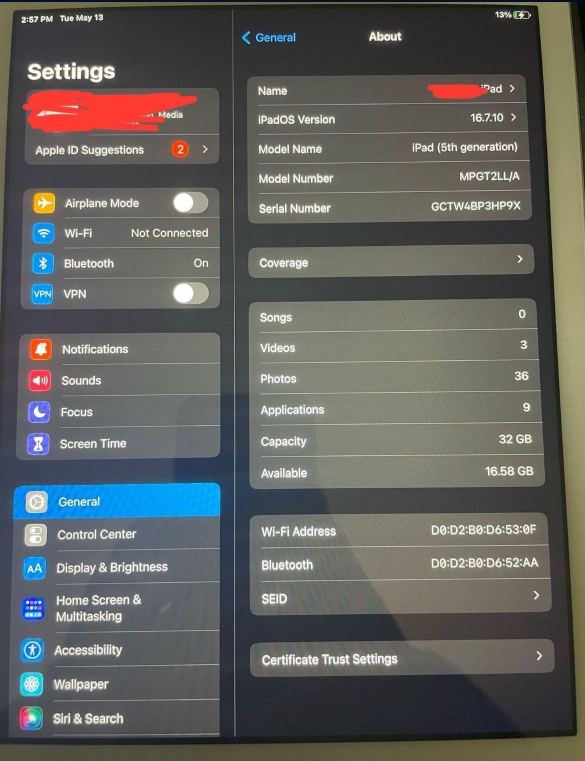 iPad 5th Generation 32 GB